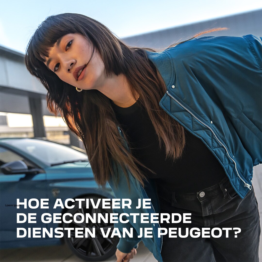 Woman in front of a Peugeot 308 SW