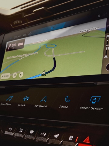 Nieuwe PEUGEOT E-408 geconnecteerde navigatie