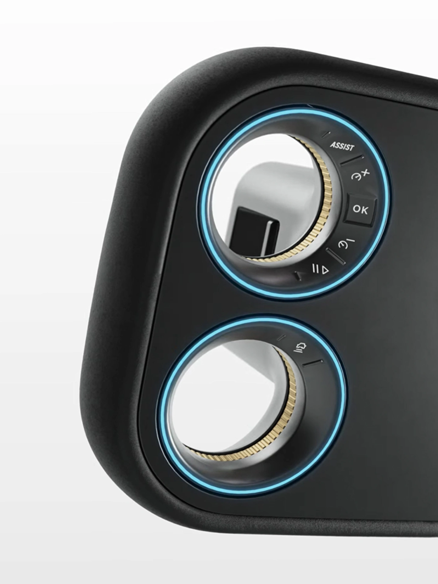 Peugeot Hypersquare®, vier symmetrische ringen waarin de essentiële functies zijn ondergebracht